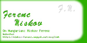 ferenc miskov business card